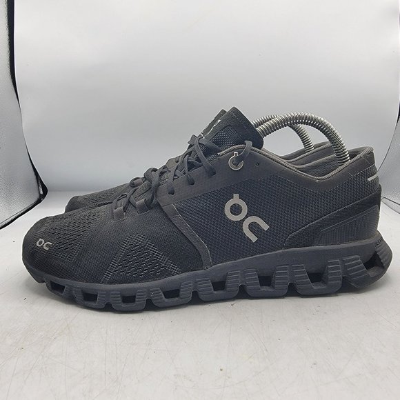On Cloud X Mens 7.5 Triple Black Asphalt Athletic Sneaker Shoes Running - Picture 5 of 14